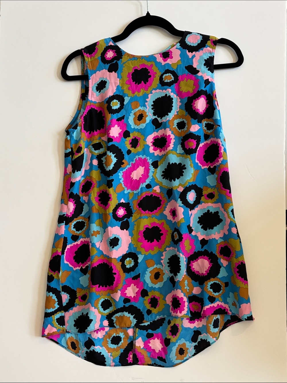 Girls' Bright Floral Tank Dress - Blue & Pink